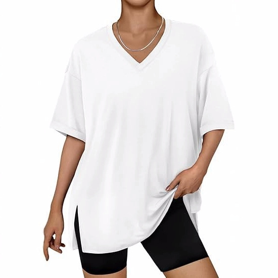 オーバーサイズTシャツ レディースサイドスリット入り抜け感ゆるシルエット