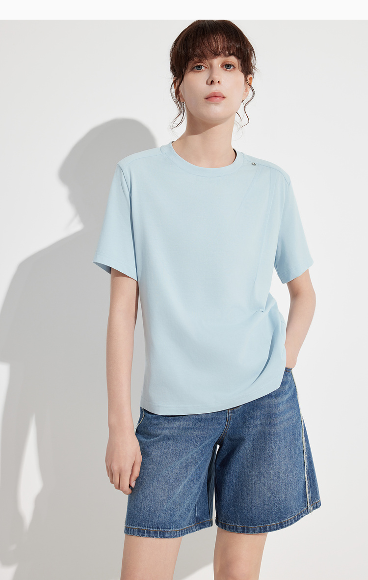 オーバーサイズTシャツ すっきり着こなすシンプル綿天竺