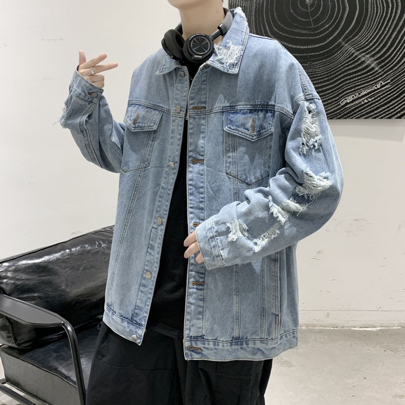 オーバーサイズTシャツ ダメージ加工デニムジャケット