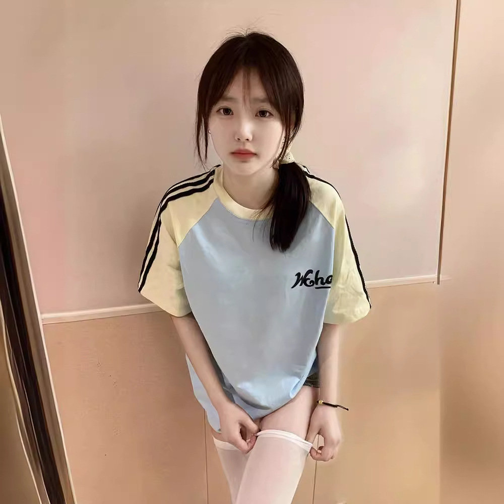 オーバーサイズTシャツ バイカラーラグラン切替ゆるシルエット