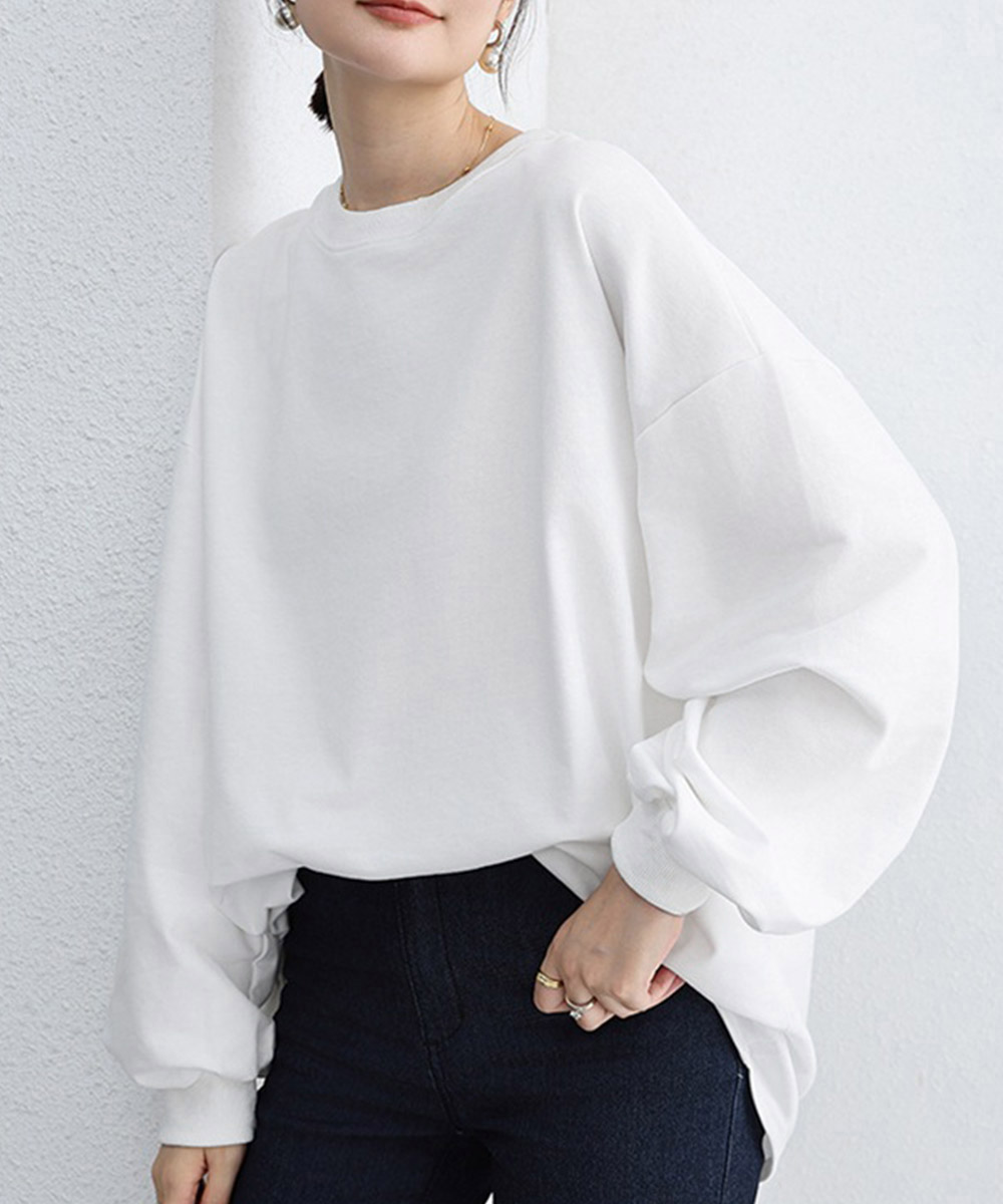 オーバーサイズTシャツ ゆったりボーダー長袖オーバーサイズ
