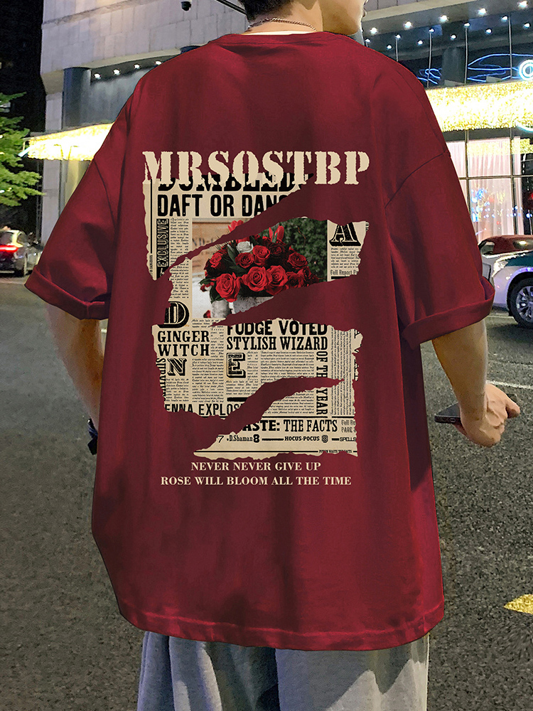 オーバーサイズTシャツ 諦めない気持ちが伝わるプリント半袖