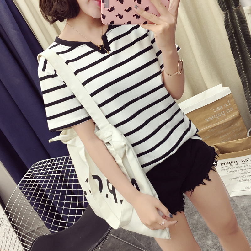 オーバーサイズTシャツ 胸元アクセント ボーダーゆったりカットソー