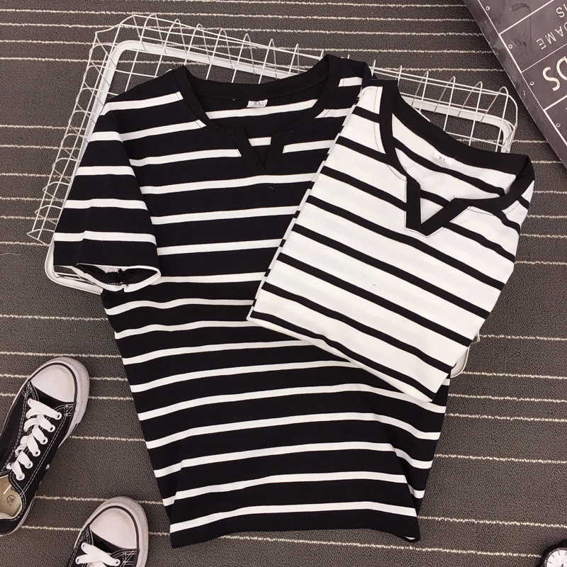 オーバーサイズTシャツ 胸元アクセント ボーダーゆったりカットソー