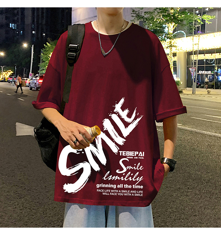 オーバーサイズTシャツ 微笑む心 筆文字デザイン 半袖
