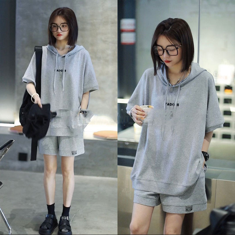 オーバーサイズTシャツレディース フード付きゆったり半袖パーカー風トップス