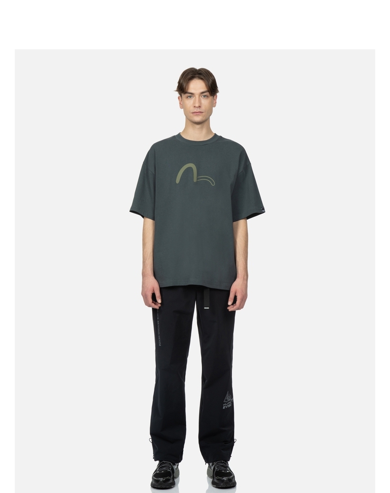 オーバーサイズTシャツ 波形ロゴ 落ち着きのあるゆとりシャツ