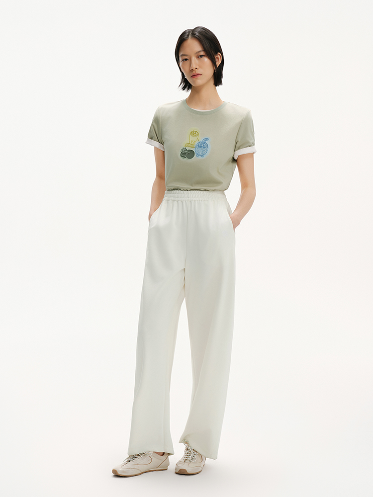 オーバーサイズTシャツ 芸術的イラスト入りゆるシルエット半袖