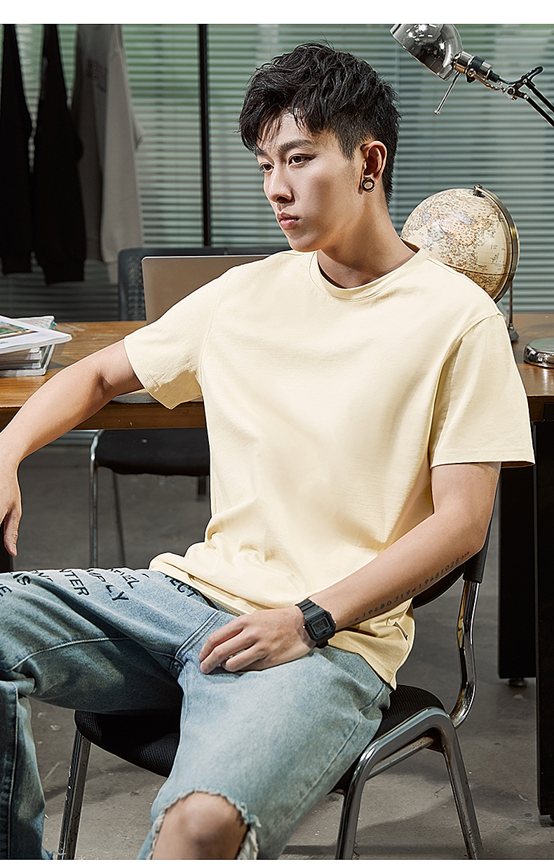 オーバーサイズTシャツ シンプル無地ゆったりシルエット半袖