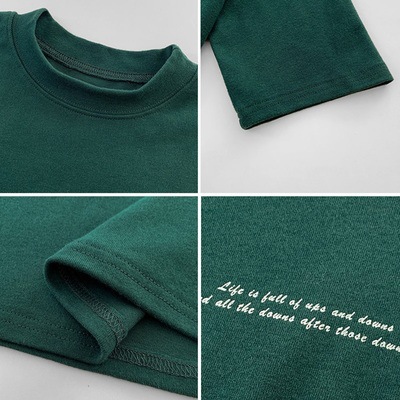 オーバーサイズTシャツ シンプルメッセージ ゆったり半袖