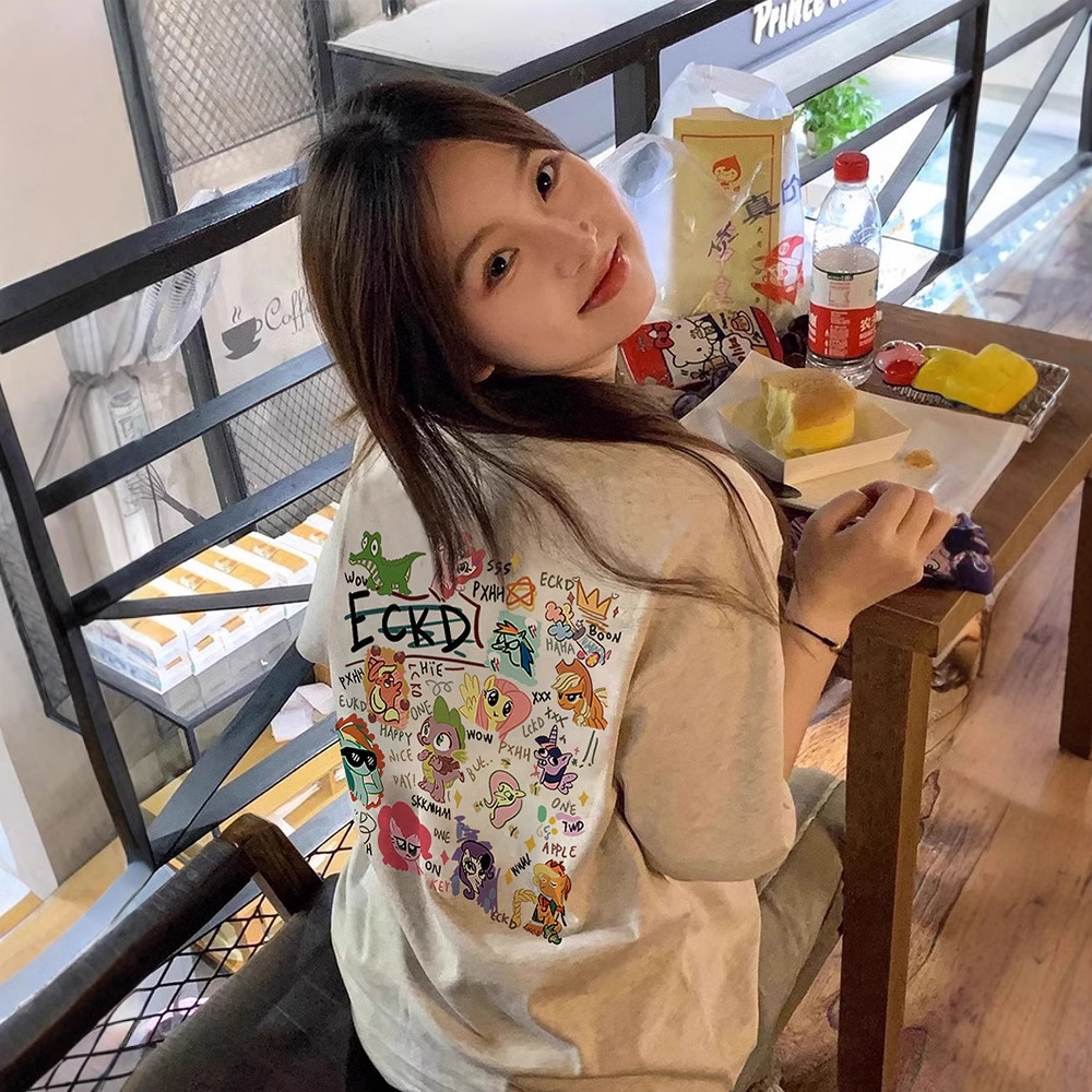 オーバーサイズTシャツ ポップアート落書き風ゆったり半袖