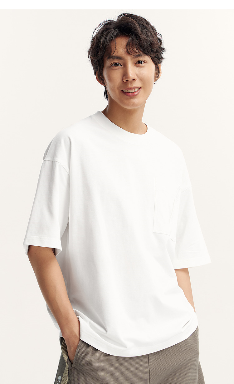 オーバーサイズTシャツ ゆったりポケット付き半袖カットソー