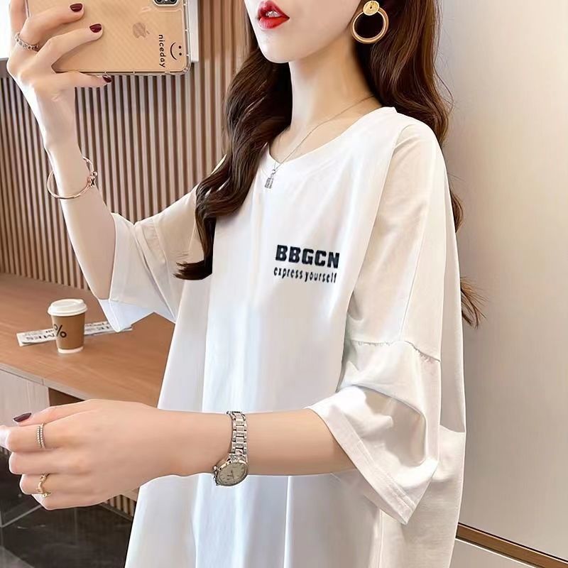 オーバーサイズTシャツ 桜模様 アート レディースゆったりチュニック