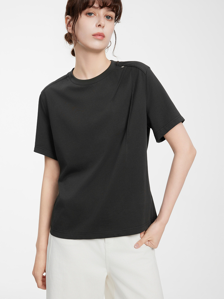オーバーサイズTシャツ すっきり着こなすシンプル綿天竺