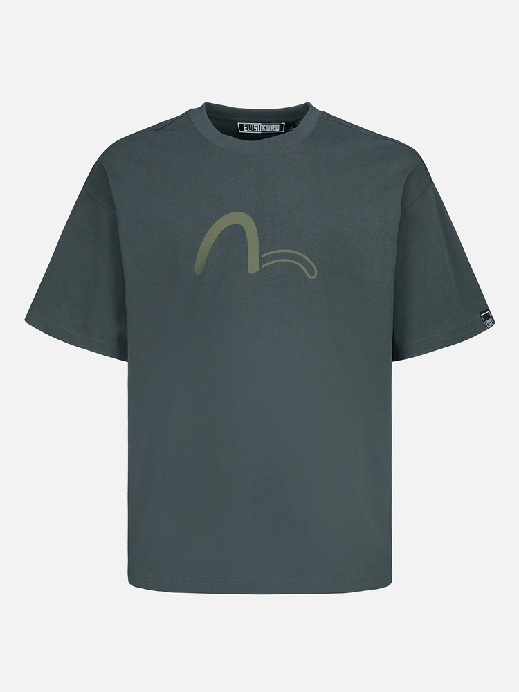 オーバーサイズTシャツ 波形ロゴ 落ち着きのあるゆとりシャツ