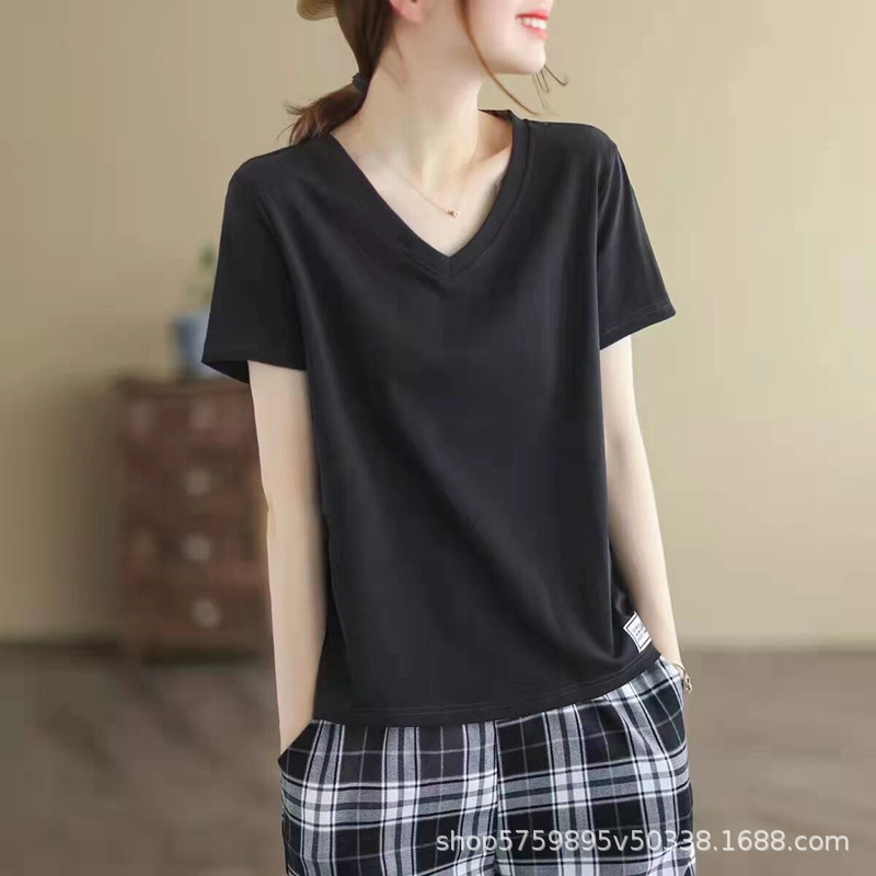 オーバーサイズTシャツ ゆったり着心地 深めＶネックＴシャツ