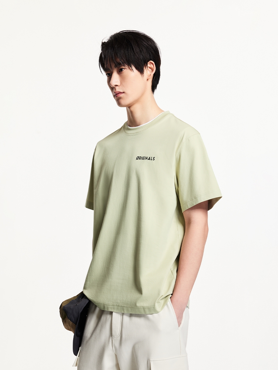 オーバーサイズTシャツ シンプル刺繍入りゆったり半袖