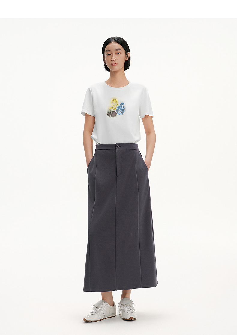 オーバーサイズTシャツ 芸術的イラスト入りゆるシルエット半袖