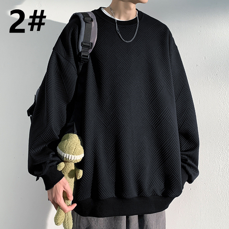 オーバーサイズTシャツ 幾何学模様プルオーバー長袖オーバーサイズトップス