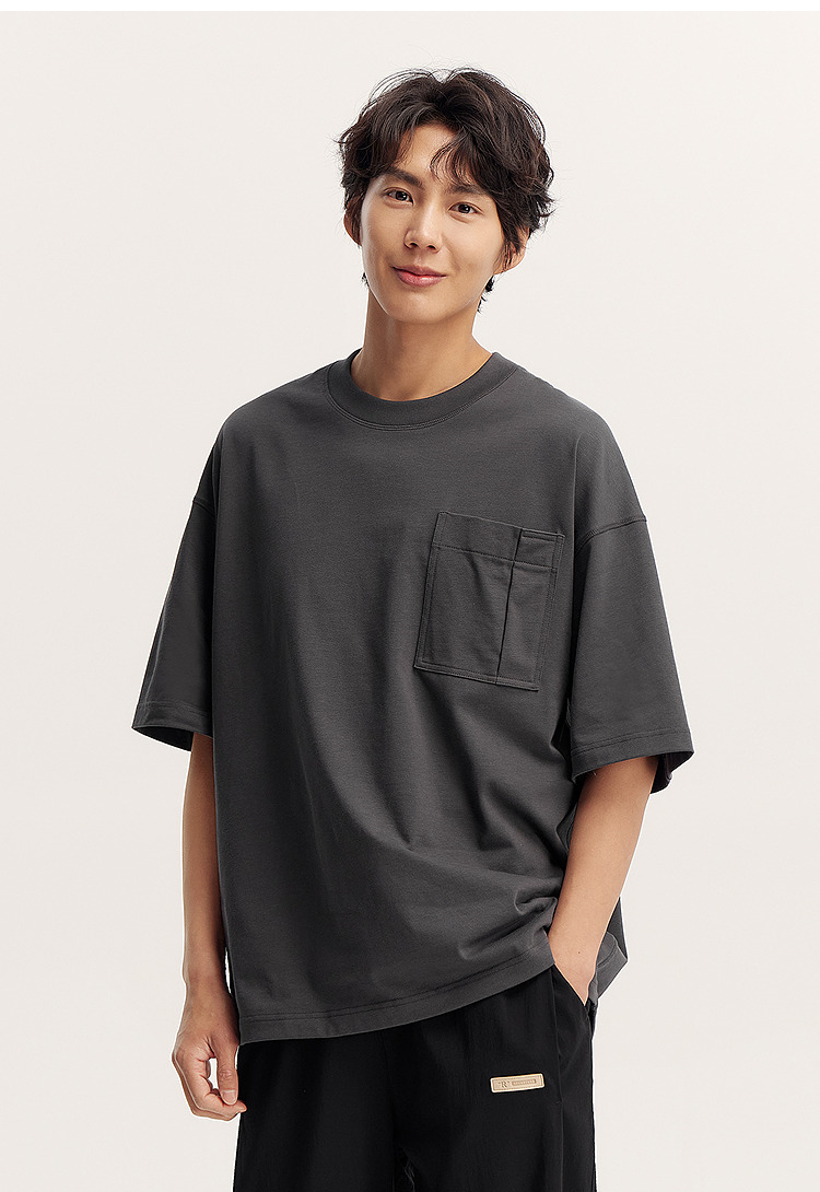 オーバーサイズTシャツ ゆったりポケット付き半袖カットソー