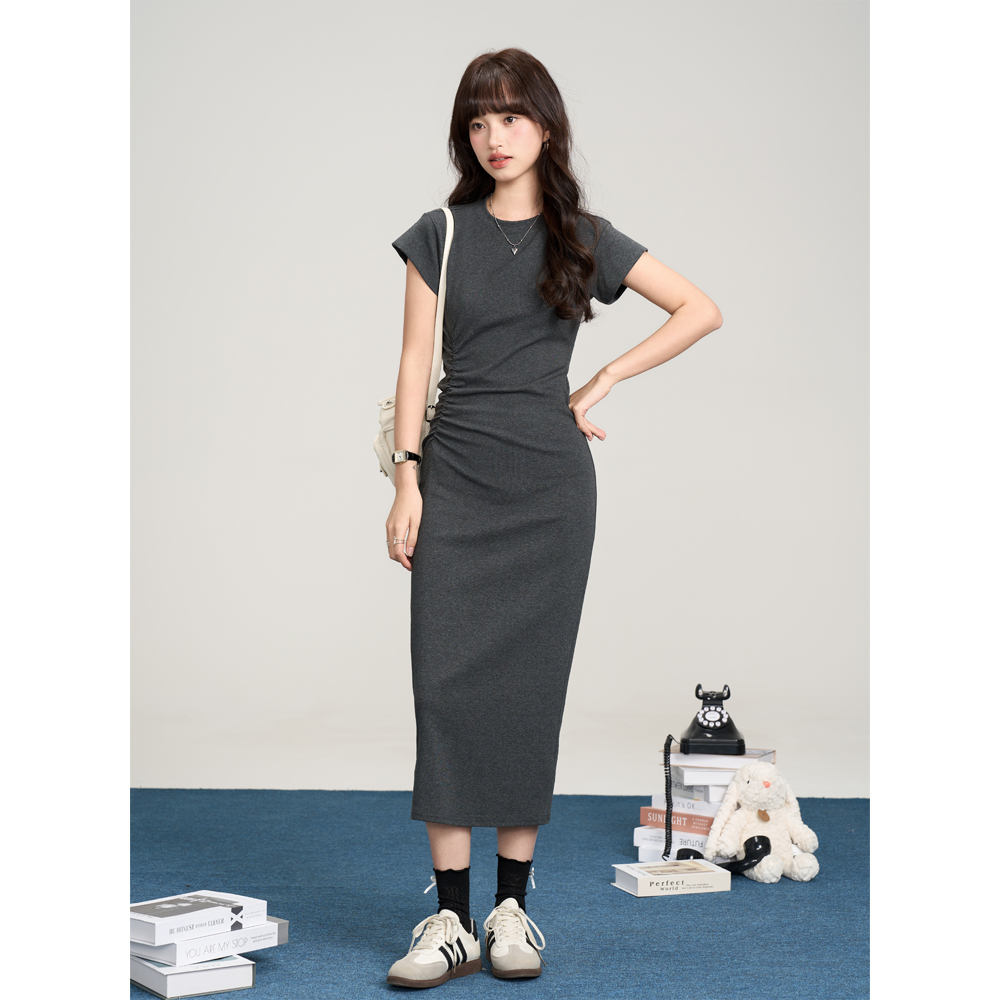 ロングワンピース ニット シンプル美シルエットワンピース