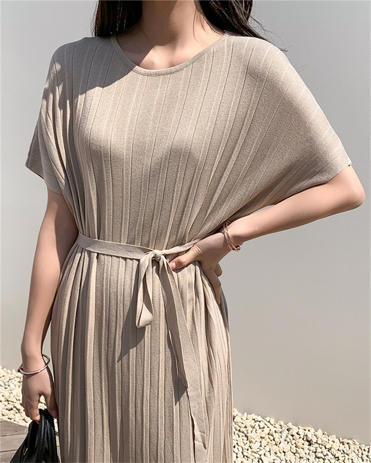 ロングワンピース プリーツ加工ロング丈ワンピース 大きいサイズ対応