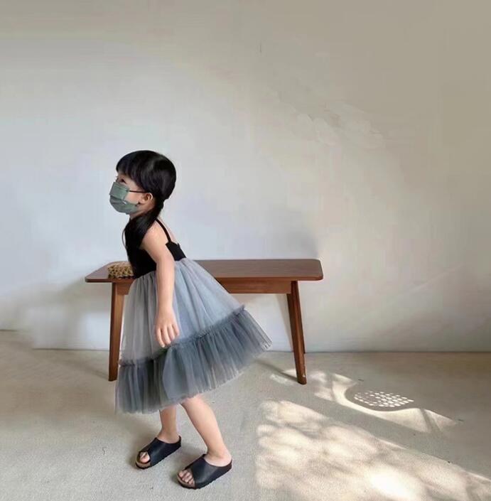 キッズ女の子用チュール重ねロングワンピース90～140センチ