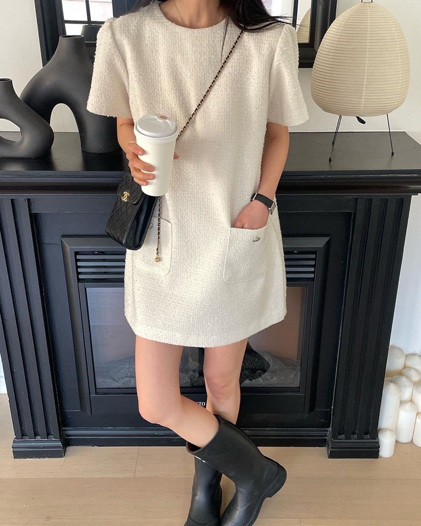 ロングワンピース 早春新作 上質フレア袖 韓国風レトロワンピース