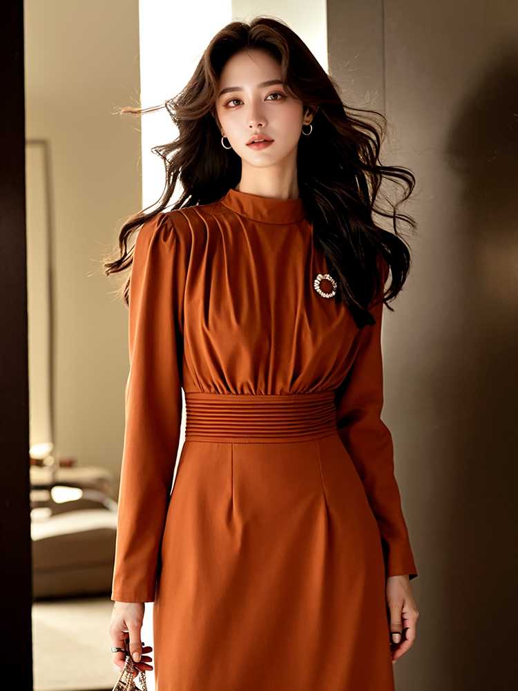 ビタミンカラーがかわいい！オレンジ色のロングワンピースで作る華やかな着こなし5選