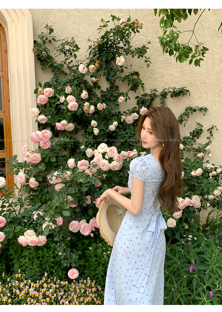ロングワンピース レース 花園の夢 レース飾りロングワンピース