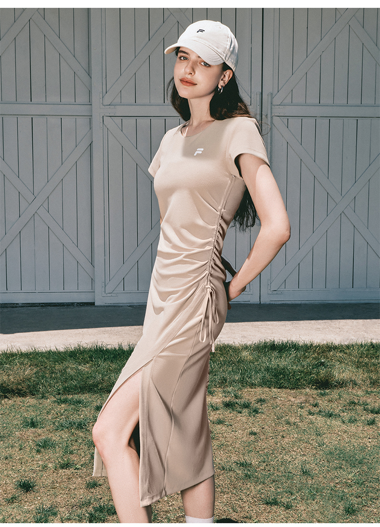 ロングワンピース スウェット シンプル美シルエットロングワンピース