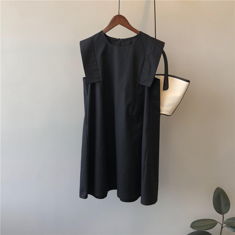 ロングワンピース ノースリーブ ゆったり丸首ワンピース 夏の新作