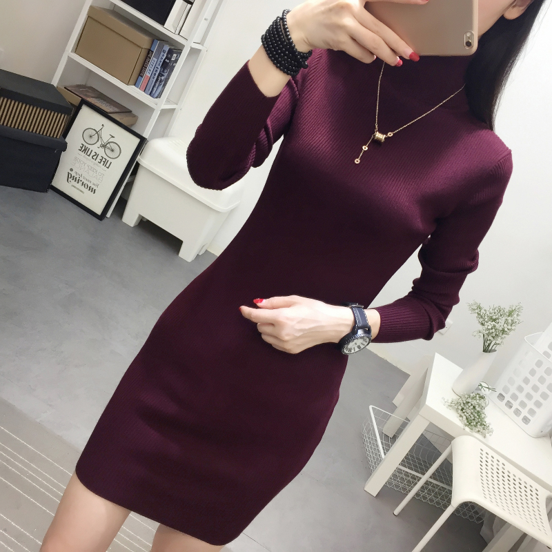 ロングワンピース やわらか美シルエット リブニットワンピース