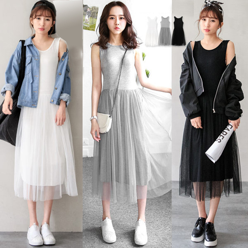 2025年春新作 プリーツチュール ロングワンピース キャミ レディース 着回し