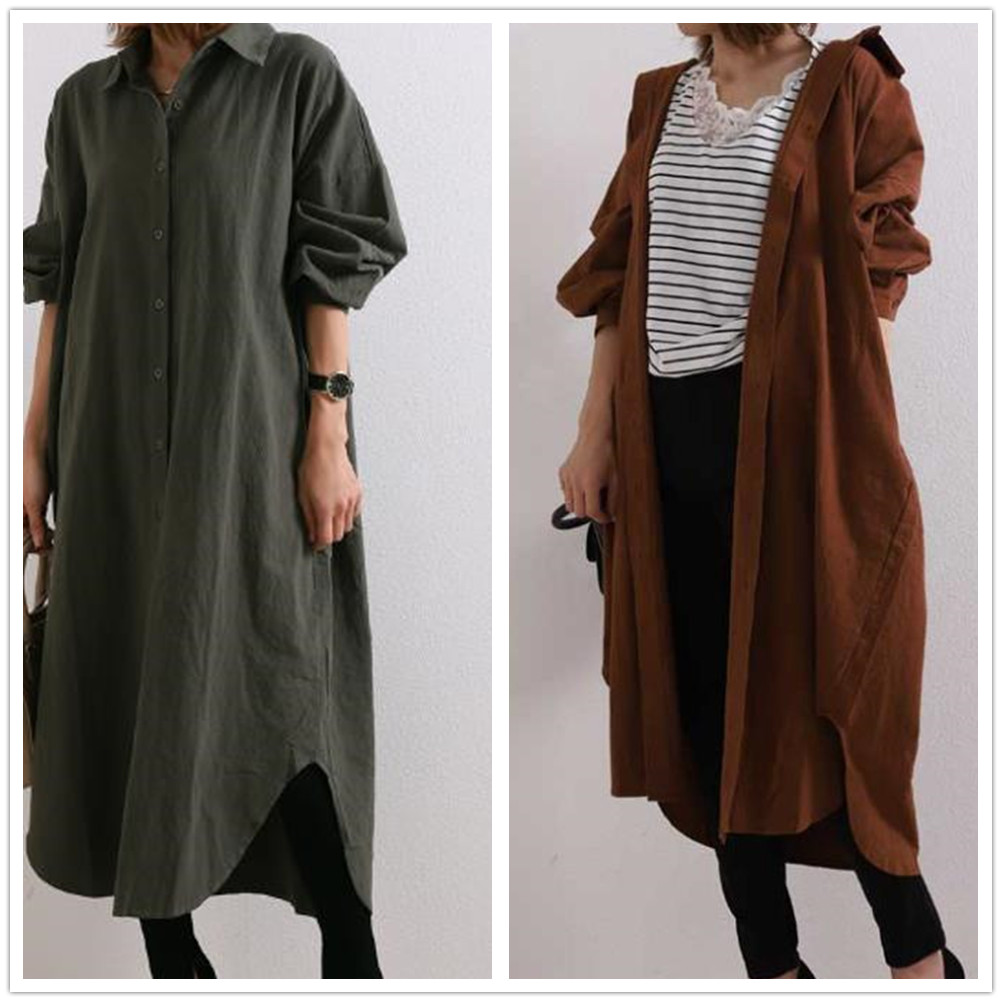 ロングワンピース シャツワンピース ロング丈 羽織り 体型カバー 新作