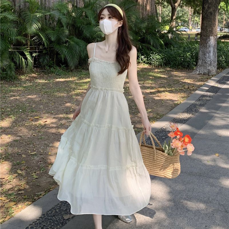 ロングワンピース ティアード段々フリル総レースロングワンピース