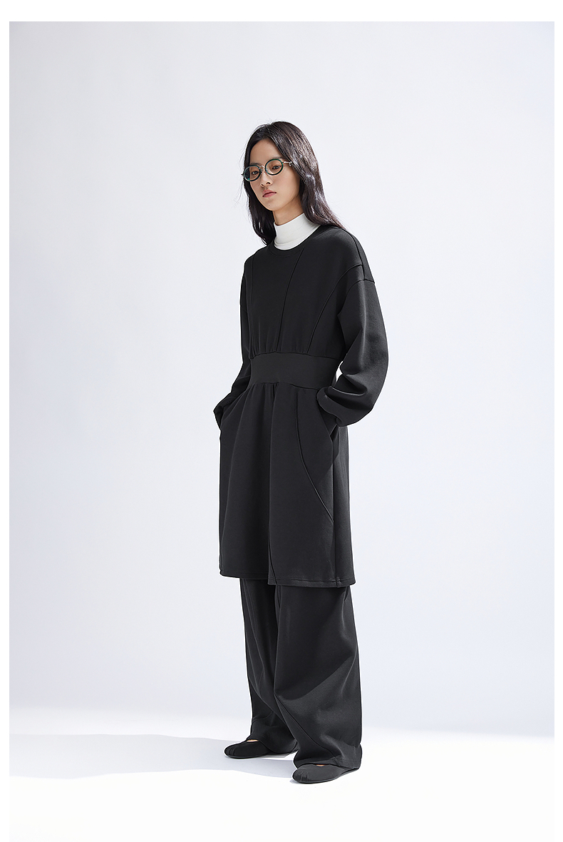 ロングワンピース スウェット すっきりシルエット ロングワンピース