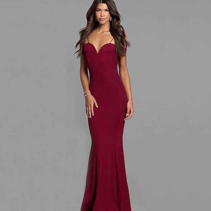 ロングワンピース キャミ オフショルダー細紐マーメイドロングキャミワンピース