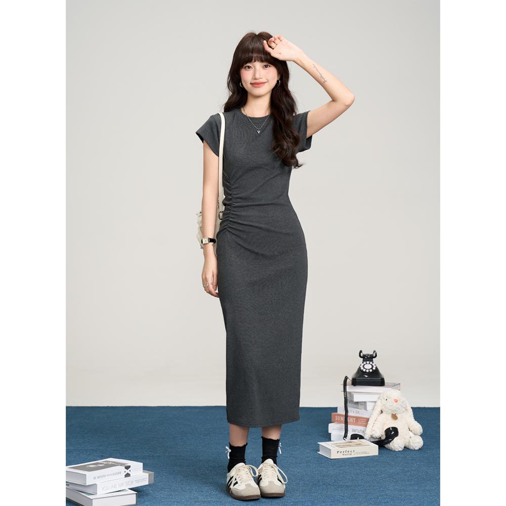 ロングワンピース ニット シンプル美シルエットワンピース