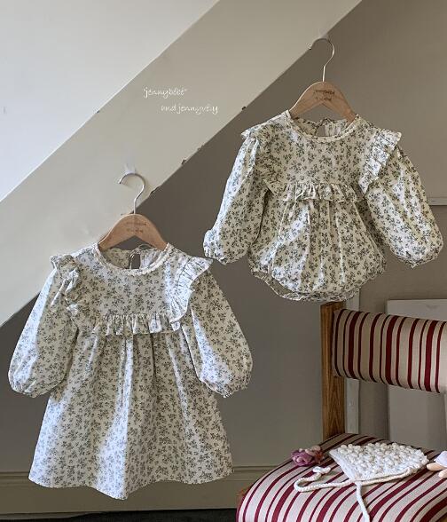 ロングワンピース キッズ花柄ワンピース長袖可愛い女の子服66-130