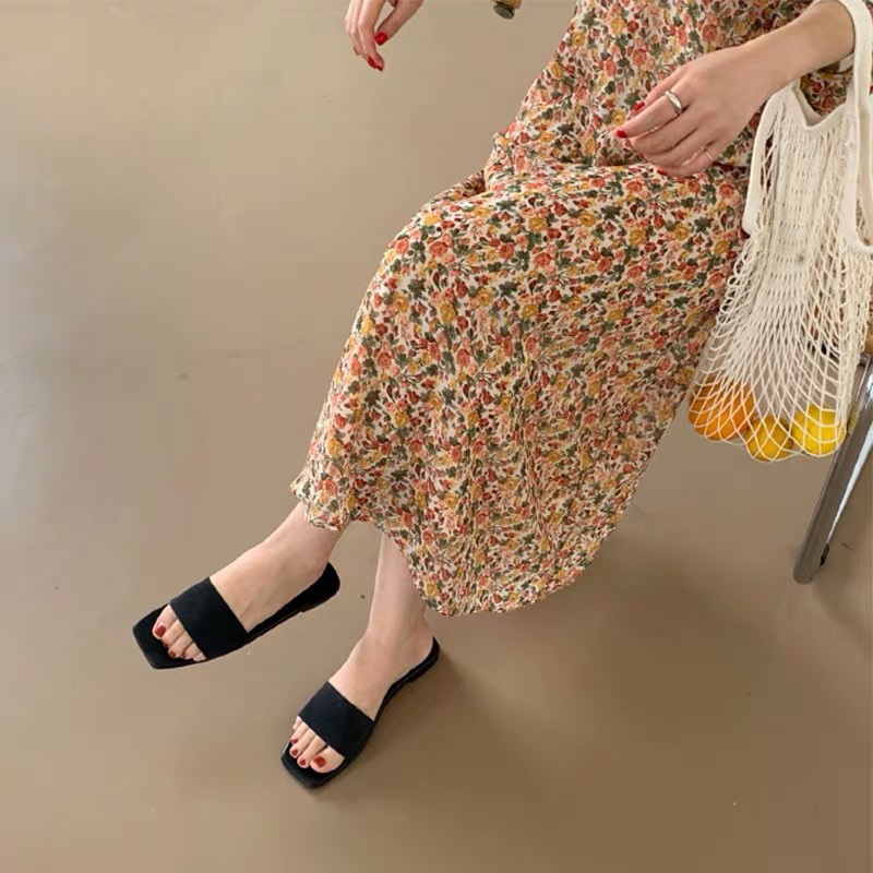 ロングワンピース シャツ 花柄プリント長袖襟付きロングワンピース