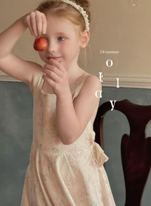 キッズ花柄ロングワンピース 女の子夏服 90-130センチ