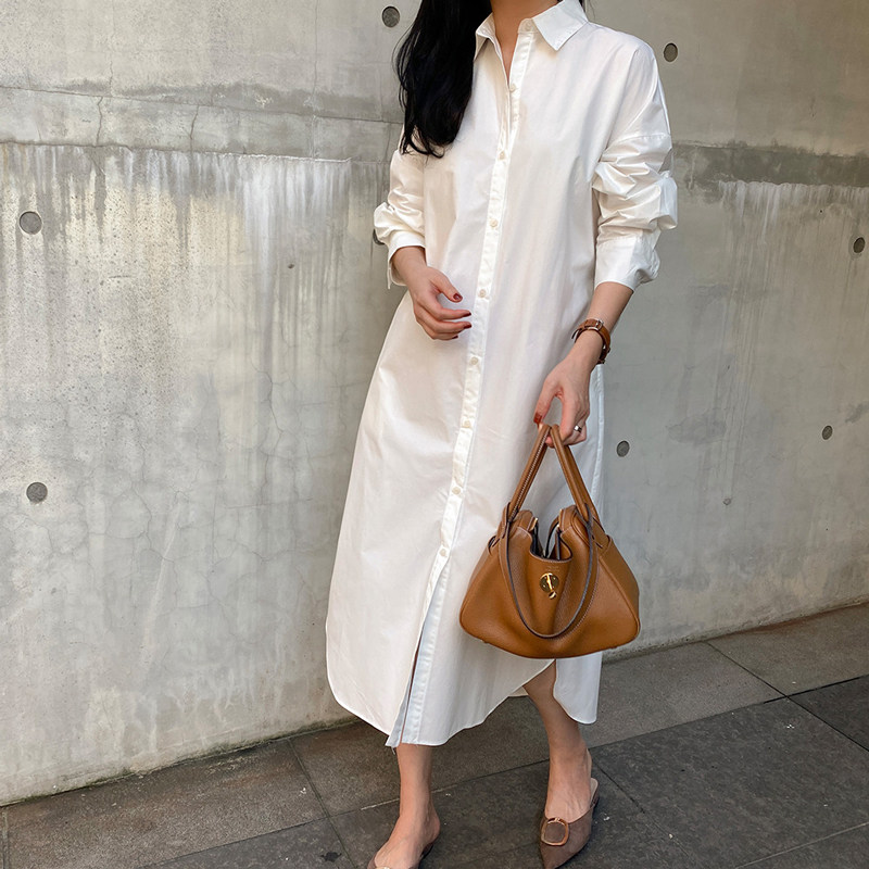 ロングワンピース シャツ 袖リボンデザインウエストマークシャツワンピース