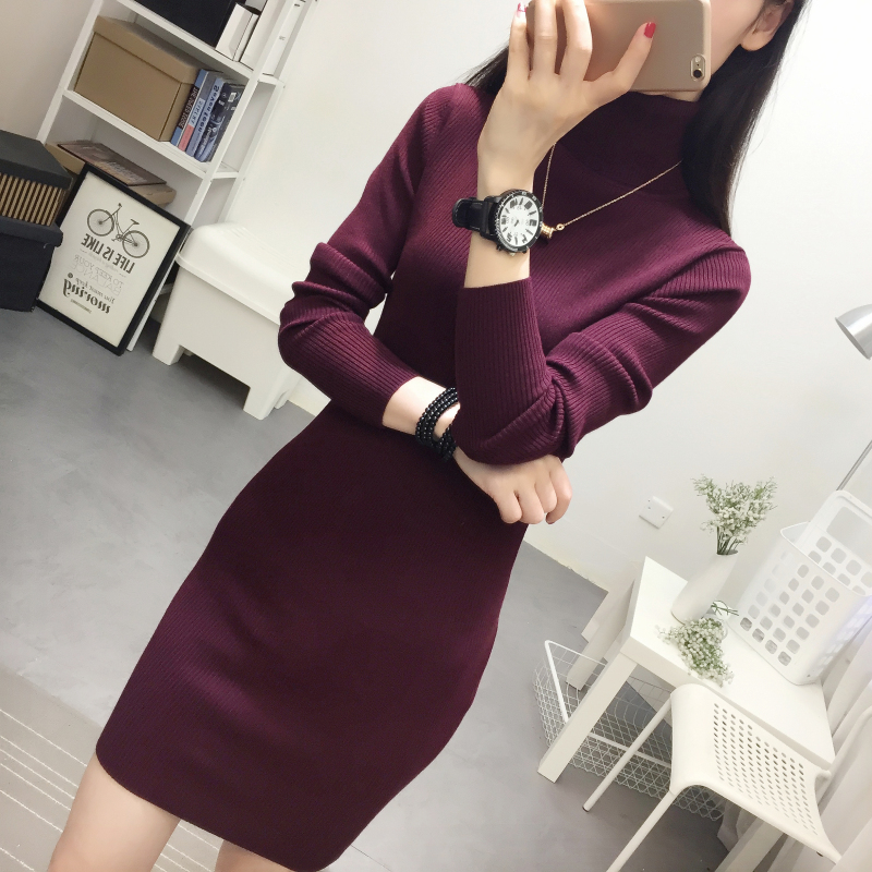 ロングワンピース やわらか美シルエット リブニットワンピース