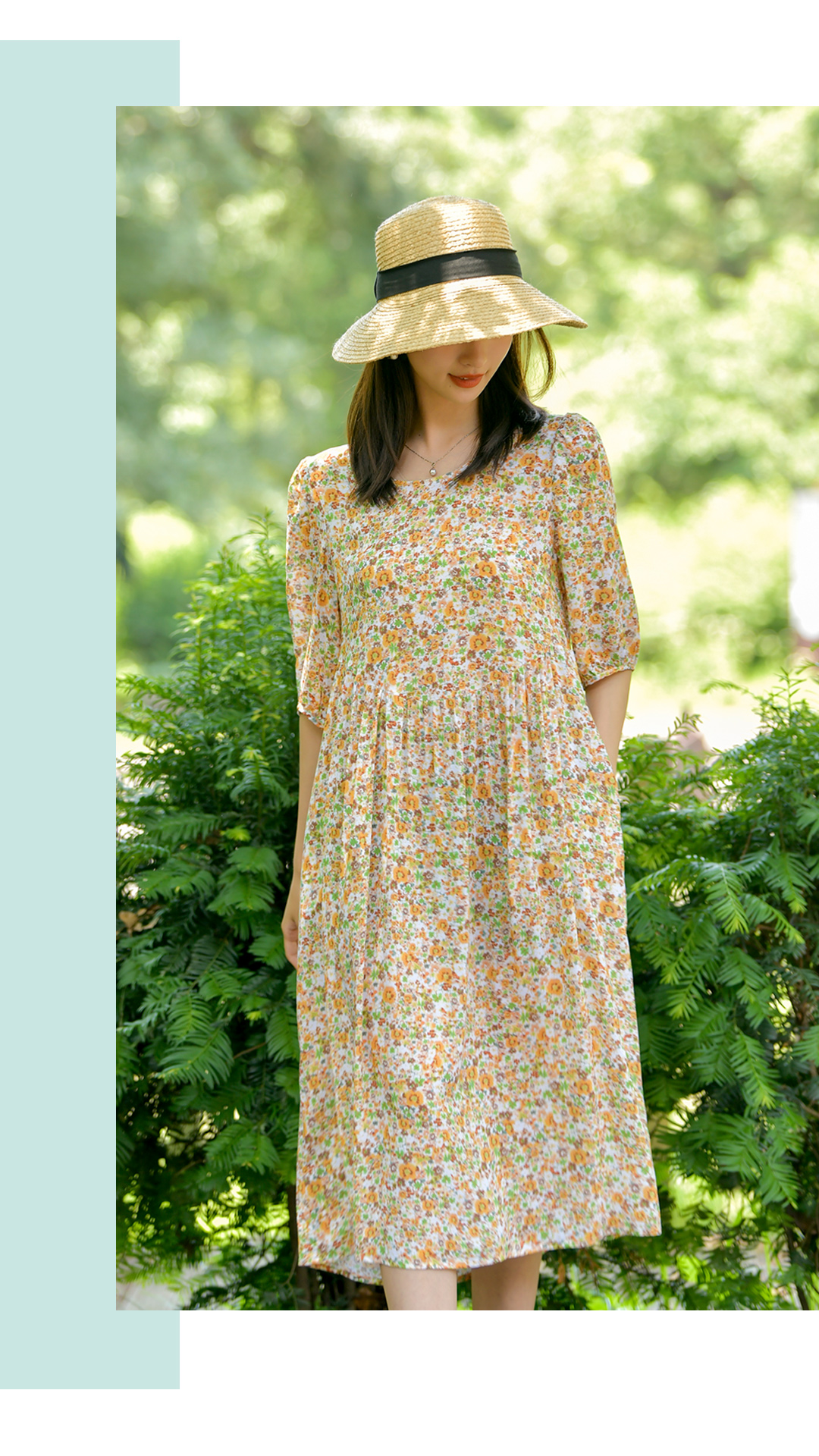 ロングワンピース レース 花園の詩 レース透かしワンピース