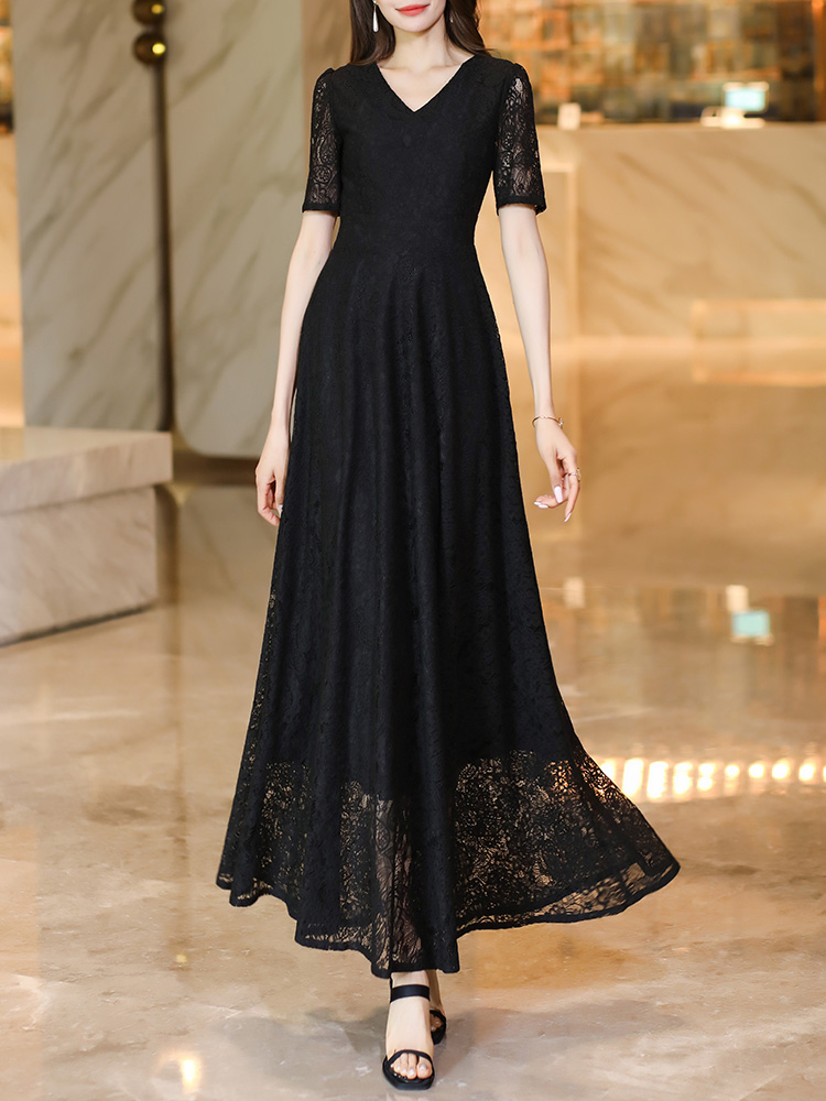 ロングワンピース レース 優美花織レース ロングワンピース