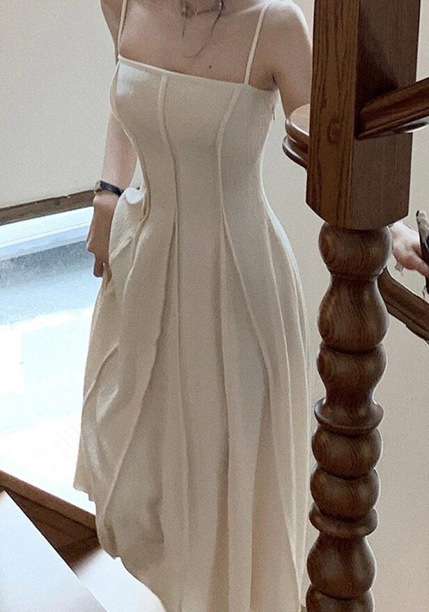 ロングワンピース 二〇二五年新作レディースキャミ風ロング丈ワンピース