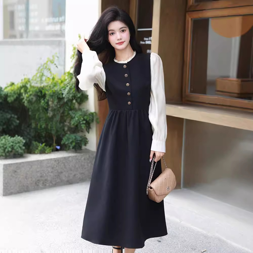 秋冬新作フレアロングワンピース レディース