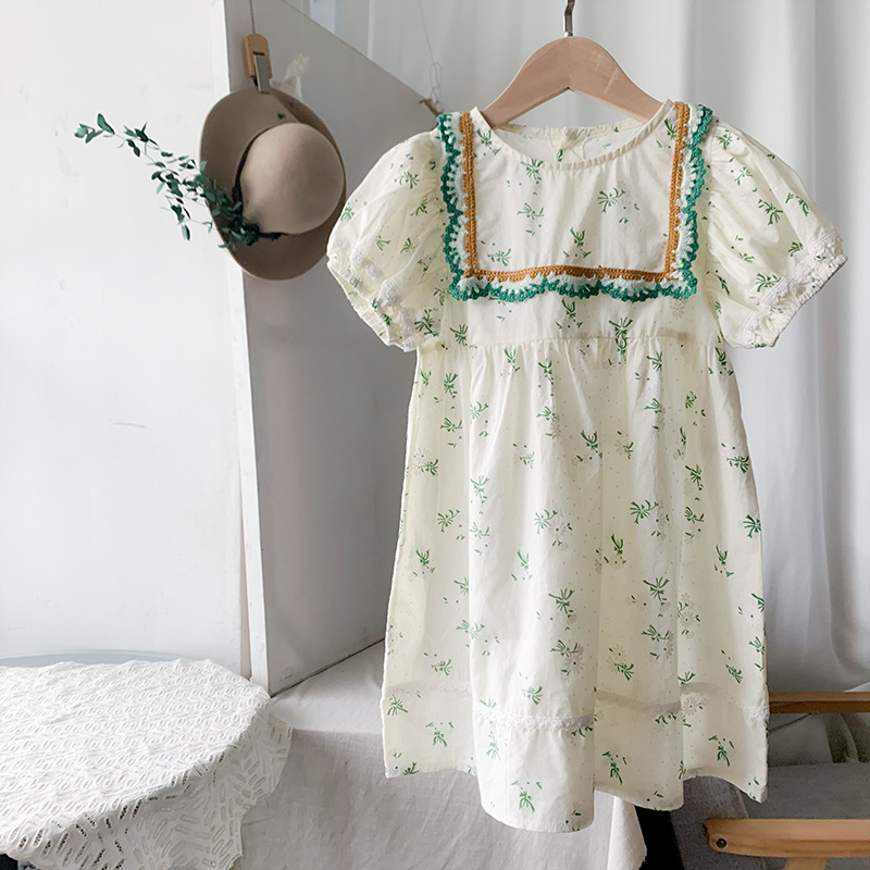 ロングワンピース キッズ女の子花柄刺繍ワンピース韓国風可愛い長袖ドレス