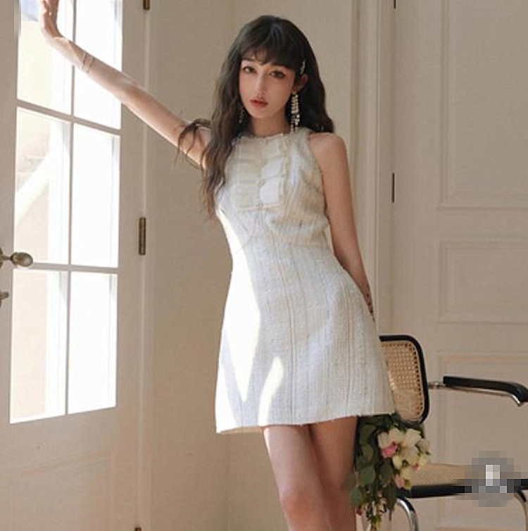 ロングワンピース 上品ノースリーブワンピース 甘系エレガントミニドレス